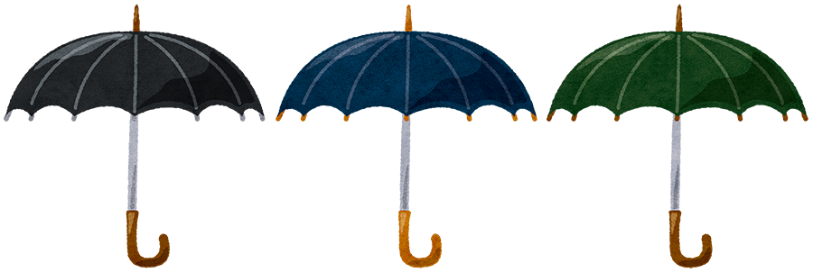 紳士用の傘 3種 男性用 のフリーイラスト 咲くっとイラスト さくっといらすと