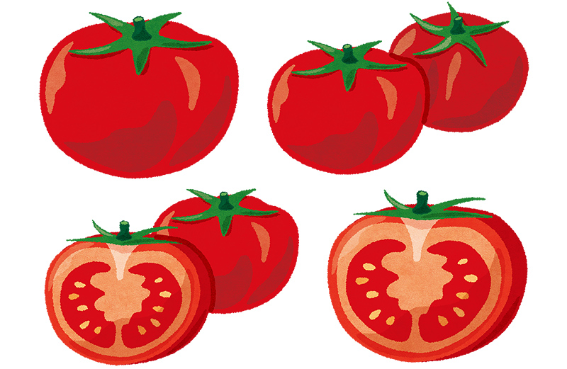 トマト カット有り無しなど 4種 の無料フリーイラスト 咲くっとイラスト さくっといらすと