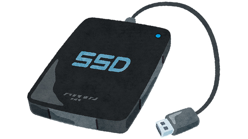 ポータブルタイプの外付けSSDのイラスト